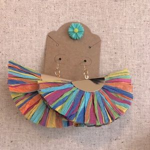 Multicolor fan earrings